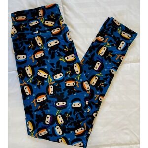 LULAROE LEGGINGS NINJA CARTOON‎ ONE SIZE LEGGINGS.